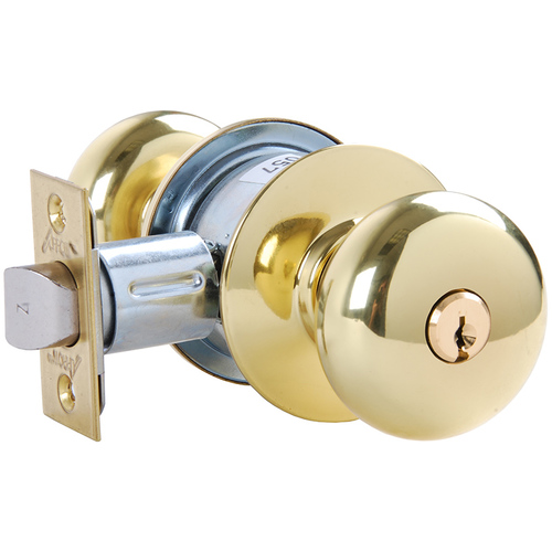 Cylindrical Lock Bright Brass