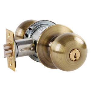 Arrow Lock MK11-TA-05A Cylindrical Lockset Single Cylinder TA knob Antique Brass 