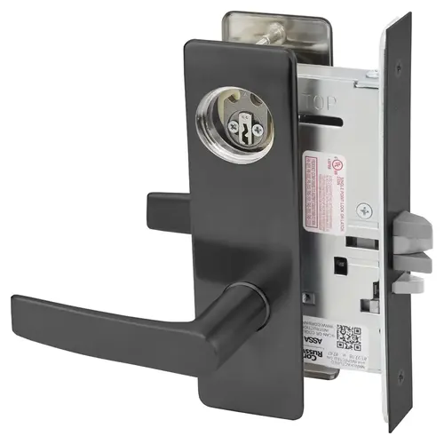 ML2053 Mortise Entrance Lever Lockset Black Suede Powder Coat