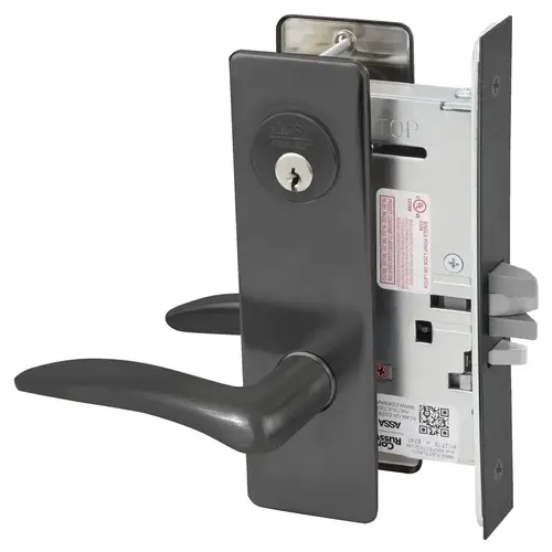 ML2042 Mortise Entrance Lever Lockset Black Suede Powder Coat