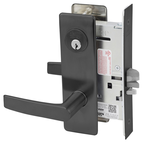 ML2053 Mortise Entrance Lever Lockset Black Suede Powder Coat