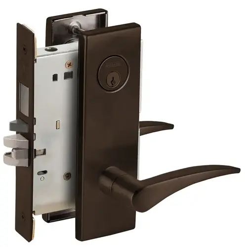 Entry / Office with Deadbolt Mortise Lock C Keyway with 12 Lever and N Escutcheon Left Hand Oil Rubbed Bronze Finish