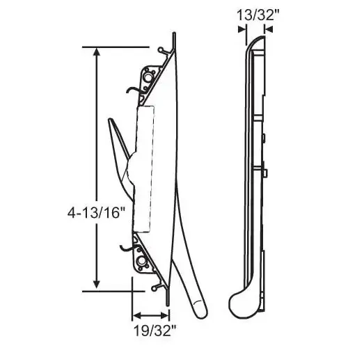 Casement Handle And Bezel metal - Brass Plated