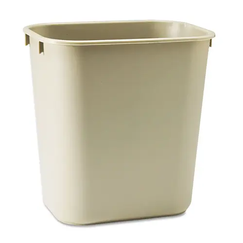 2955 Waste Basket, 13 qt Capacity, Plastic, Beige, 12-1/8 in H