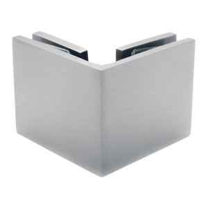 Satin Chrome Square 90 Degree Glass-to-Glass Clamp