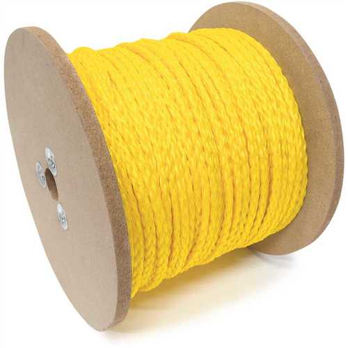 1/4 in. x 1,000 ft. Polypropylene Hollow Core Braided Barrier Rope, Yellow