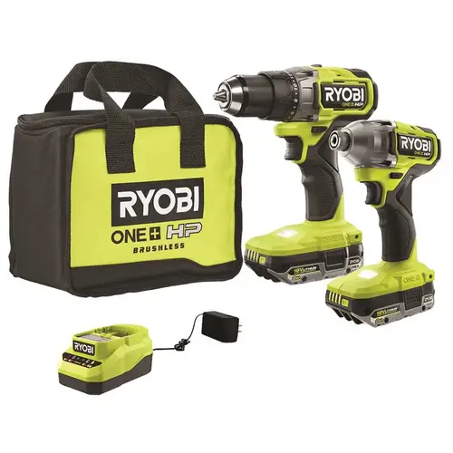 ONE+ HP 18V Brushless Cordless 1/2 in. Drill/Driver and Impact Driver Kit w/ (2) 2.0 Ah Batteries, Charger, and Bag