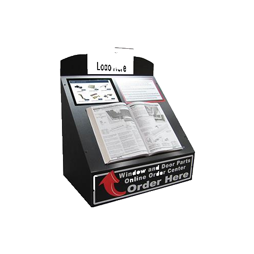 Counter Kiosk With Catalog display And Online Parts Store with Touch Screen Tablet