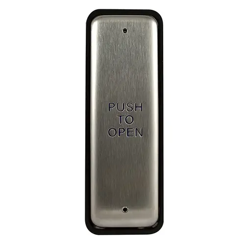 1-1/2" x 4-3/4" Jamb Plate with Push to Exit Text Satin Stainless Steel Finish