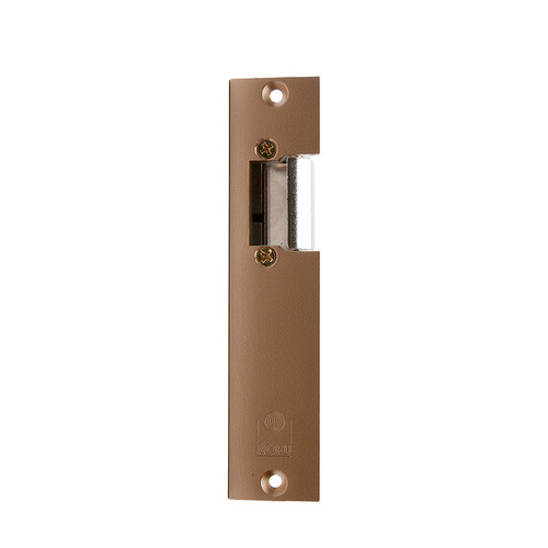 ELEC STRIKE 12VAC/12VDC 4 1-1/4X5-7/8 FRAME TYPE - WOOD SATIN BRASS