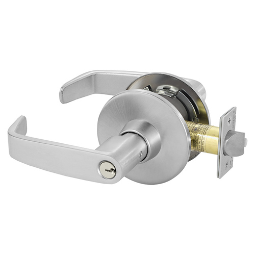 Classroom Security Tubular Bored Lock Grade 1 with L Lever and L Rose and ASA Strike Satin Chrome Finish