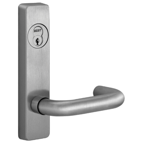 Right Hand Reverse Apex Narrow Style Key Retracting Latchbolt Trim with C Lever Satin Stainless Steel Finish