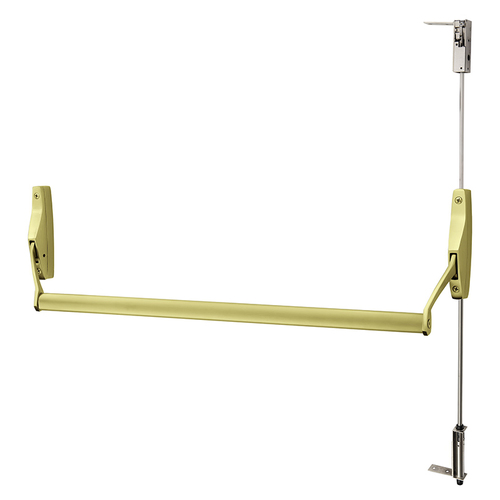 CVR Exit Device, Narrow Stile, Exit Only, RHR, Satin Brass