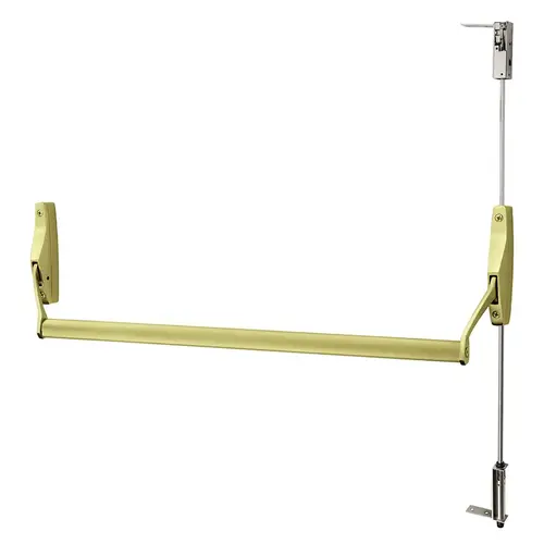 CVR Exit Device, Narrow Stile, Nightlatch, Less Trim, RHR, Satin Brass