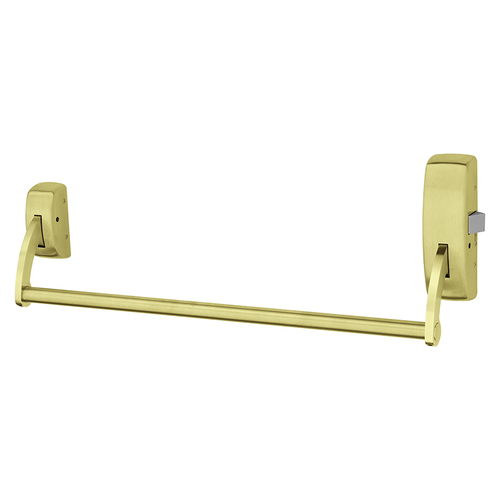 Rim Crossbar Exit Device, Fire Rated, LHR, Classroom, Less Trim, Satin Brass