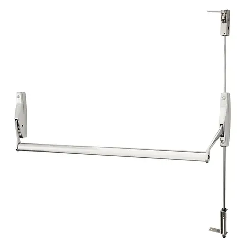 CVR Narrow Stile Crossbar Exit Device, Fire Rated, RHR, Exit Only, Bright Chrome