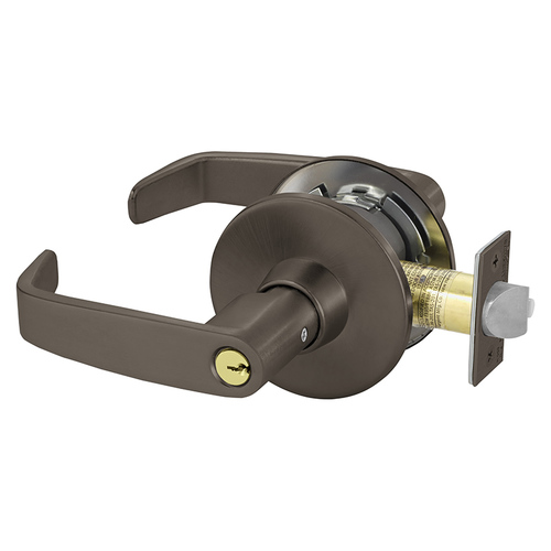 Utility Asylum Institutional Double Cylinder Tubular Bored Lock Grade 1 with L Lever and L Rose with ASA Strike and LA Keyway Oil Rubbed Bronze Finish