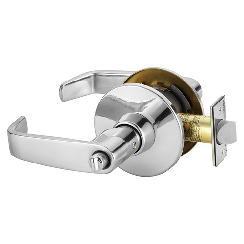 Hospital Privacy Tubular Bored Lock Grade 1 with L Lever and L Rose with ASA Strike Bright Chrome Finish