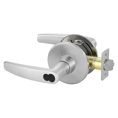 Dormitory Tubular Bored Lock Grade 1 with B Lever and L Rose with ASA Strike and Large Format IC Prep Less Core Satin Chrome Finish