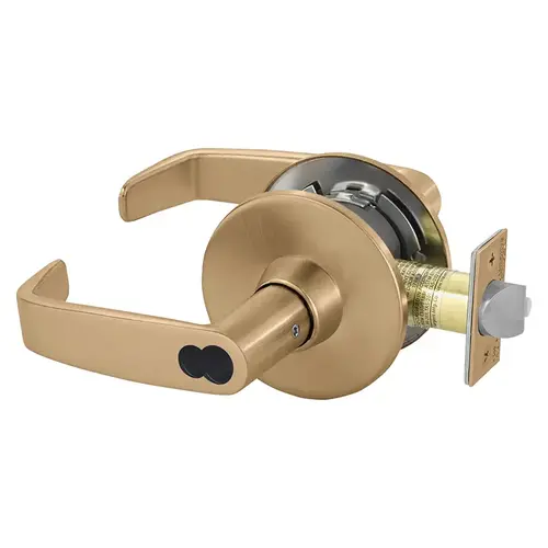 Entry Tubular Bored Lock Grade 1 with L Lever and L Rose with ASA Strike and Large Format IC Prep Less Core Satin Bronze Finish