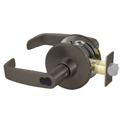 Classroom Security Double Cylinder Tubular Bored Lock Grade 1 with L Lever and L Rose with ASA Strike and Large Format IC Prep Less Core Oil Rubbed Bronze Finish