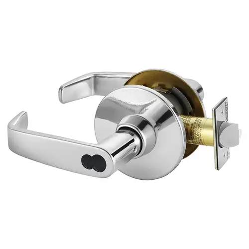 Dormitory Tubular Bored Lock Grade 1 with L Lever and L Rose with ASA Strike and Large Format IC Prep Less Core Bright Chrome Finish