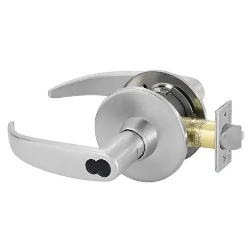 Service Station Tubular Bored Lock Grade 1 with P Lever and L Rose with ASA Strike and Large Format IC Prep Less Core Satin Chrome Finish