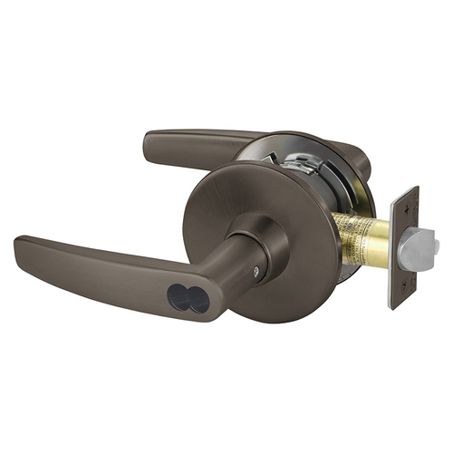 Entry Tubular Bored Lock Grade 1 with B Lever and L Rose with ASA Strike and Small Format IC Prep Less Core Oil Rubbed Bronze Finish