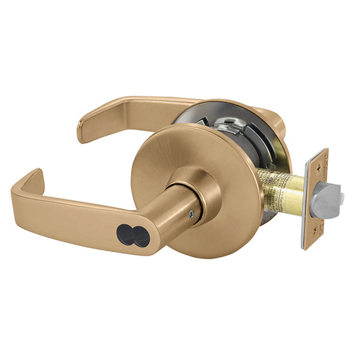 Classroom Tubular Bored Lock Grade 1 with L Lever and L Rose with ASA Strike and Small Format IC Prep Less Core Satin Bronze Finish