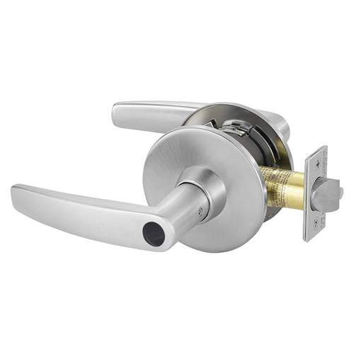 Storeroom Closet Tubular Bored Lock Grade 1 with B Lever and L Rose with ASA Strike Less Cylinder Satin Chrome Finish