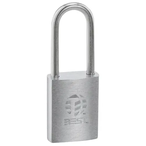 B Series Brass Padlock, 1/4" Shackle Diameter, 7-Pin Housing, 2" Steel Shackle, Non-Key Retained, Case Drilled for Clevis Only