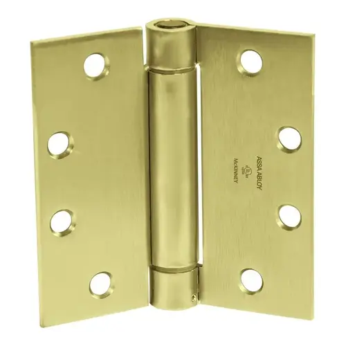 Steel Standard Weight Full Mortise Spring Hinge, Satin Brass