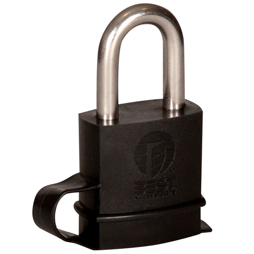 B Series Brass Padlock, 3/8" Shackle Diameter, 7-Pin Housing, 1-1/2" Steel Shackle, Non-Key Retained, Weather Cover