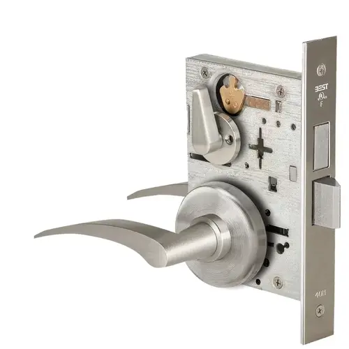 Mortise Lock Satin Nickel Plated Clear Coated