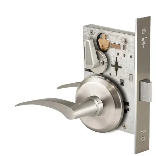 Mortise Lock Satin Nickel Plated Clear Coated