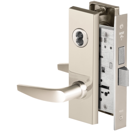 Mortise Lock Bright Nickel Plated Clear Coated