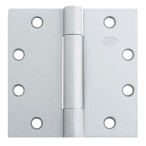 4 1/2" x 4 1/2" 3PB1 Standard Weight Full Mortise Hinge, Satin Chromium Plated