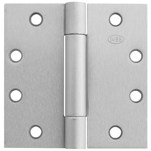 3-Knuckle Spring Hinge, Standard Weight, 4" x 4", Satin Chrome Standard pin material are: Brass Hinge - Steel Pin, Stainless Steel Hinge - Stainless Steel Pin, Steel Hinge - Steel Pin, Satin Chromium Plated