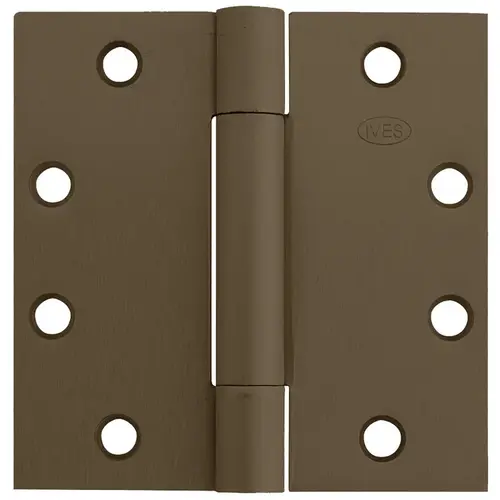 4 1/2" x 4 1/2" 3-Knuckle Spring Hinge, Standard Weight, 4-1/2" x 4-1/2", Satin Bronze Plated Blackened Satin Relieved CC