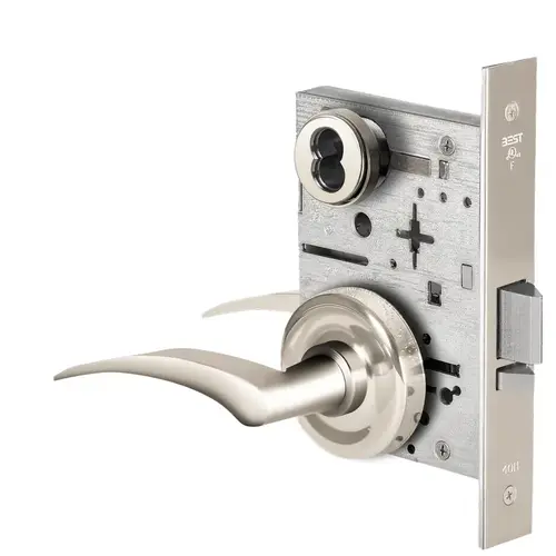 Mortise Lock Bright Nickel Plated Clear Coated