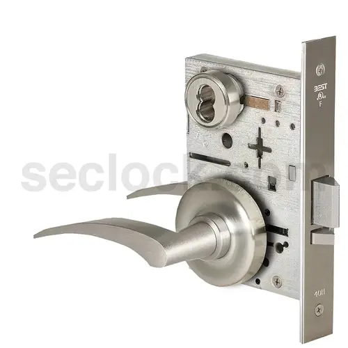 Mortise Lock Satin Nickel Plated Clear Coated