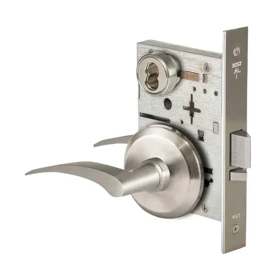 Mortise Lock Satin Nickel Plated Clear Coated