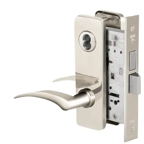 Mortise Lock Bright Nickel Plated Clear Coated