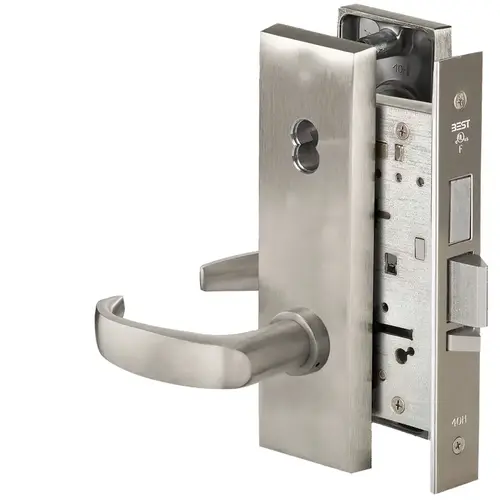 Mortise Lock Satin Nickel Plated Clear Coated