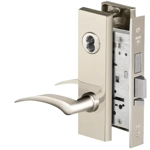 Mortise Lock Bright Nickel Plated Clear Coated