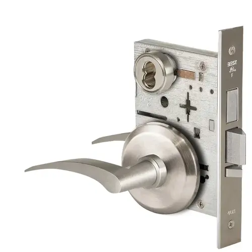 Mortise Lock Satin Nickel Plated Clear Coated