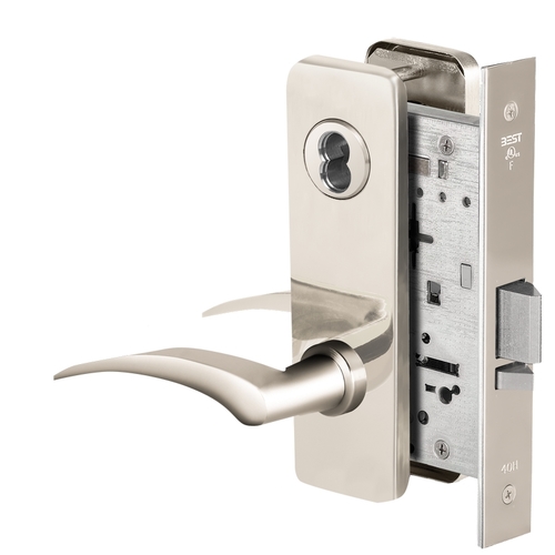 Mortise Lock Bright Nickel Plated Clear Coated