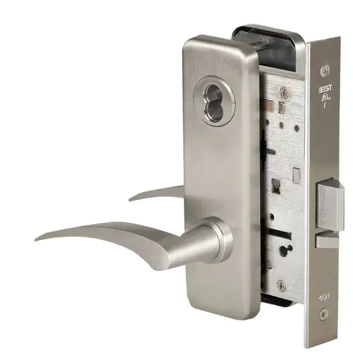 Mortise Lock Satin Nickel Plated Clear Coated