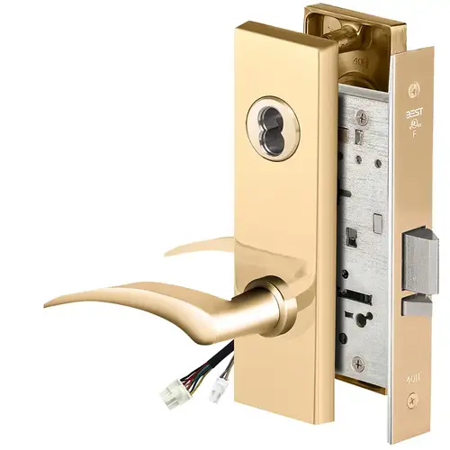 Electric Mortise Lock Bright Brass