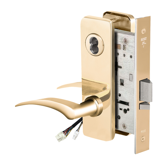 Electric Mortise Lock Bright Brass